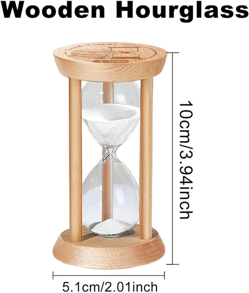 20 Minute Sand Timer Hourglass, 20 Min Wooden Sand Clock, One Minute Wood Hour Glass, Mini Reloj De Arena, Small Sandglass for Toothbrush Timer, Cooking, Decorative, Work, Game, Gift, White