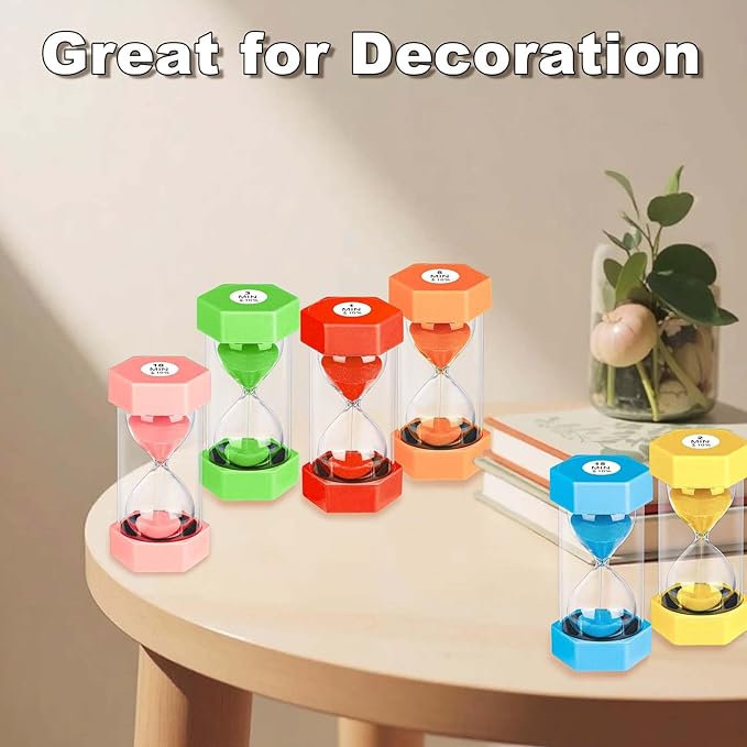 10 Minute Sand Timer Hourglass, Unbreakable Hourglass Sand Watch 10 Min, Reloj De Arena 10 Minutos, Colorful Plastic Hour Glass Sandglass for Classroom Games （Orange