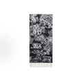 Black‑White Jungle Animal Art Print Reversible Fringed Winter Scarf