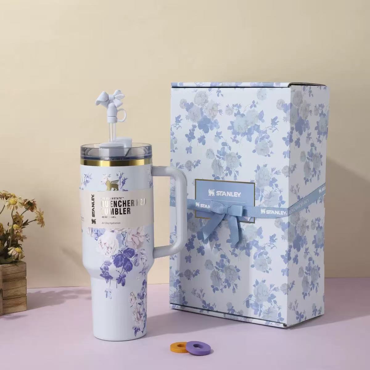Stanley x LoveShackFancy Blue Violet Blossom Tumbler 40oz